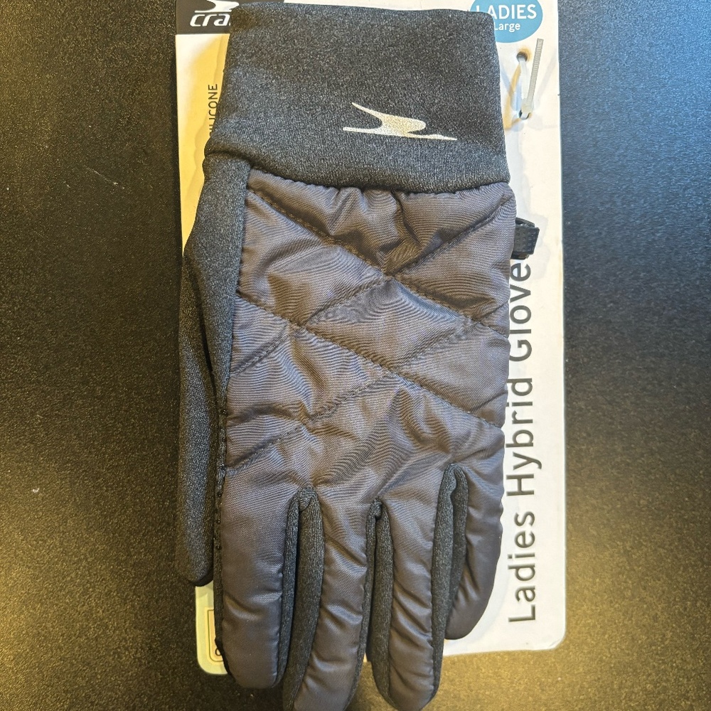NWT. Crane - Ladies Hybrid Gloves - Grey/Large